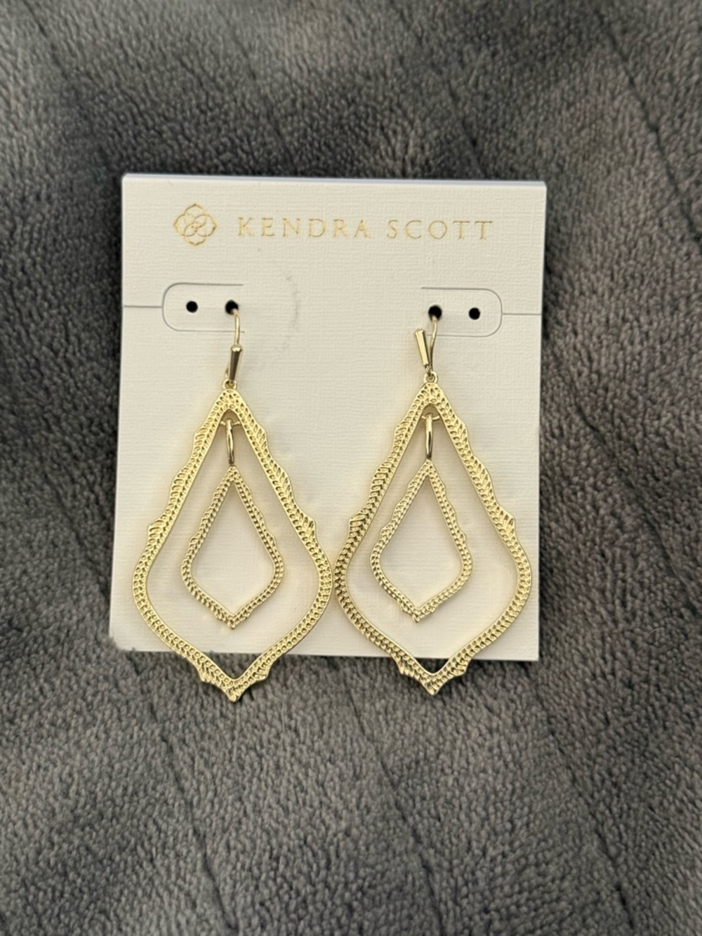 Kendra Scott Gold Double Open Teardrop Dangle Earrings